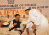 CHIEF MINISTER PRITHVIRAJ CHAVAN ATTENDS COMMISSIONER OF POLICE ROZA-E-IFTAR PARTY AT HAJ HOUSE MUMBAI.