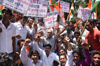 MUMBAI YOUTH CONGRESS PROTEST AGAINST BEST FARE & ELECTRICITY BILL RATE HIKES AT AZAD MAIDAN.