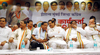 CHIEF MINISTER PRITHVIRAJ CHAVAN,MUMBAI CONGRESS PRESIDENT JANARDHAN CHANDURKAR DURING MUMBAI DISTRICT CONGRESS COMMITTEE WORKERS SAMMELAN AT GHATKOPAR.
