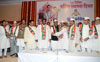 Mumbai Congress Celebrates 128th Year Foundation Day Of Indian National Congress at Tejpal Hall in  Mumbai.