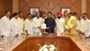 Congress Leaders Delegation Meets Governor at Raj Bhavan. Congress Leaders Delegation Meets Governor at Raj Bhavan.