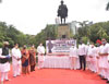 Shahido Ko Salaam Din by Congress Leaders at Gandhi Statue near Mantralaya.