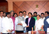 Governor Vidyasagar Rao gives letter of appointment to Devendra Phadnavis.