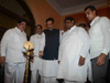 CHIEF MINISTER PRITHVIRAJ CHAVAN,MUMBAI CONGRESS PRESIDENT JANARDHAN CHANDURKAR ,MP & UNION MINISTER MILIND DEORA DURING SOUTH MUMBAI DISTRICT CONGRESS COMMITTEE CONGRESS WORKERS SAMMELAN AT TEJPAL HALL NEAR AUGUST KRANTI MAIDAN.