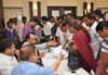 Dy Chief Minister Ajit Pawar & NCP State Working President Jitendra Awhad During Janta Darbar at NCP Bhavan.