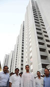Union Minister of State & MP.Milind Deora with Minister Sachin Ahir visited & inaugurated S.R.A.Co-op.Housing Society at Worli Gopal Nagar in South Mumbai.