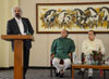 AICC Gen.Sec.& MP.Gurudas Kamat with Ex.Union Minister & MP. Murli Deora Welcomes Shri.Sam Pitroda at hotel Oberoi Trident .