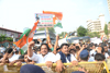 Mumbai Youth Congress President Ganeshkumar Yadav with Team Protest Against Daily Increasing Petrol- Diesel Price Hike Rates.