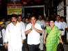 MINISTER FOR INDUSTRIES NARAYANRAO RANE WITH WIFE SMT.NILAM TAI RANE AT MAHALAXMI MANDIR.
