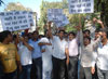 PROTEST BY MUMBAI PRADESH YOUTH CONGRESS AGAINST BMC AT MALAD.