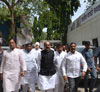 Congress Party MPCC & MRCC President's Manikrao Thakare & Prof. Janardan Chandurkar Travelled by Local Train Without Ticket from CST Mumbai to Thane with thousands of party workers to Protest Against Railway Fare Hike. Congress Party MPCC & MRCC President's Manikrao Thakare & Prof. Janardan Chandurkar Travelled by Local Train Without Ticket from CST Mumbai to Thane with thousands of party workers to Protest Against Railway Fare Hike.
