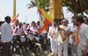 Former MP Eknathrao Gaikwad Flag off Motor Cycle Rally Left for Mahad.