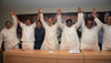 NEWLY APPOINTED MUMBAI CONGRESS PRESIDENT MEETING WITH ALL CONGRESS PARTY LEADERS & ACTIVE MEMBERS AT MUMBAI CONGRESS RAJIV GANDHI BHAVAN.