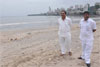 GUARDIAN MINISTER OF MUMBAI JAYANTRAO PATIL & MINISTER SACHIN BHAU AHIR VISIT GIRGAUM CHOWPATI .