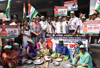 Mumbai Congress SC Cell Protest against BJP Sarkar outside Dadrar Rly Station . Mumbai Congress SC Cell Protest against BJP Sarkar outside Dadrar Rly Station .