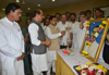 MAHARASHTRA STATE CONGRESS PAYING HOMAGE TO BHARAT RATNA LATE PRIME MINISTER RAJIV GANDHI ON HIS BIRTH ANNIVERSARY AT TILAK BHAVAN DADAR.