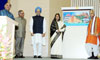 The President, Smt. Pratibha Devisingh Patil, the Prime Minister, Dr. Manmohan Singh, the Union Finance Minister, Shri Pranab Mukherjee, the Minister of State for Communications and Information Technology, Shri Gurdas Kamat in New Delhi. The President, Smt. Pratibha Devisingh Patil, the Prime Minister, Dr. Manmohan Singh, the Union Finance Minister, Shri Pranab Mukherjee, the Minister of State for Communications and Information Technology, Shri Gurdas Kamat in New Delhi.