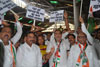Congress Party MPCC & MRCC President's Manikrao Thakare & Prof. Janardan Chandurkar Travelled by Local Train Without Ticket from CST Mumbai to Thane with thousands of party workers to Protest Against Railway Fare Hike.