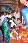Chief Minister Ashok Chavan,MPCC President Manikrao Thakare,Chief Election Officer Gulchainsingh Charak ,MRCC President Kripashankar Singh, visited Lalbaug Raja Ganpati.