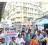 NCP Mumbai Minority Cell Protest at Minara Masjid.