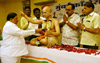 Mumbai Congress Paying Tribute to Father of  Nation Mahatma Gandhi on his Death Anniversary at Rajiv Gandhi Bhavan.