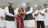 UNION HOME MINISTER & LOKSABHA LEADER SUSHILKUMAR SHINDE FELICITATED AT TILAK BHAVAN DADAR.