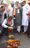 Ex.Union Minister Milind Deora during Mahurat of Saboo Siddik BMC Chawls External Repair Work at Ward No 223. Ex.Union Minister Milind Deora during Mahurat of Saboo Siddik BMC Chawls External Repair Work at Ward No 223.