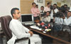 MINISTER OF STATE FOR COMMUNICATIONS AND INFORMATION TECHNOLOGY SHRI MILIND DEORA TAKEN CHARGE TODAY AT NEW DELHI.