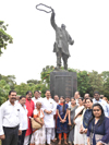 Mumbai Congress Party Leaders Paying Tribute to Bharat Ratna Former.Prime Minister Rajiv Gandhi on Birth Anniversary at Cooperage Ground.