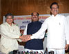 CHIEF MIINISTER PRITHVIRAJ CHAVAN,MPCC PRESIDENT MANIKRAO THAKARE & BHARIP BAHUJAN MAHASANGH PRESIDENT PRAKASH AMBEDKAR PRESS CONFERENCE AT HOTEL SUNVILLE WORLI. CHIEF MIINISTER PRITHVIRAJ CHAVAN,MPCC PRESIDENT MANIKRAO THAKARE & BHARIP BAHUJAN MAHASANGH PRESIDENT PRAKASH AMBEDKAR PRESS CONFERENCE AT HOTEL SUNVILLE WORLI.