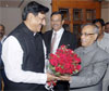 UNION FINANCE MINISTER SHRI.PRANAB MUKHERJEE & CHIEF MINISTER PRITHVIRAJ CHAVAN AT SAHYADRI GUEST HOUSE.
