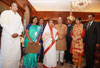 PRESIDENT OF INDIA SMT.PRATIBHA DEVISINGH PATIL, SHRI P.CHIDAMBRAM,HON'BLE UNION HOME MINISTER & UNION MINSTER OF HOME & COMMUNICATIONS AND INFORMATION TECHNOLOGY SHRI GURUDAS KAMAT AT RASHTRAPATI BHAVAN.