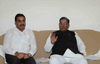 UNION MINISTER K.REHMAN WITH MINISTER MOHD.ARIF NASIM KHAN PRESS CONFERENCE AT MUMBAI.