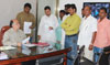 UNION MINISTER GURUDAS KAMAT AT D.N.NAGAR OFFICE