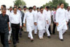 Paying Last Respect to BJP Leader Gopinath Munde at Parli in Beed.