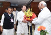 Congress President Rahul Gandhi Welcomed by Congress Party Leaders at Mumbai Airport.
