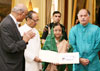 PRESIDENT OF INDIA SMT.PRATIBHATAI PATIL & UNION MINISTER GURUDAS KAMAT IN NEW DELHI.