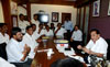 RPI LEADER RAMDAS ATHAWALE & MINISTER NARAYANRAO RANE MEETS AT NYANESHWARI BUNGLOW MALBAR HILL.