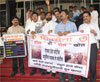 SHIVSENA PROTEST ON TOLL ISSUE AT VIDHAN BHAVAN . SHIVSENA PROTEST ON TOLL ISSUE AT VIDHAN BHAVAN .