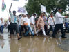Mumbai Congress President Sanjay Nirupam Protest Padayatra at Kandivali Andheri.