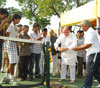 ON OCCASION OF CHILDRENS DAY BIRTH ANNIVERSARY OF EX. PRIME MINISTER PANDIT JAWAHARLAL NEHRU UNION MINISTER GURUDAS KAMATJI INAUGRATED 6 SYNTHETIC TENNIS COURT AT ANDHERI.