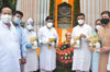 Congress Party Leaders Paying Floral Tribute to Lokmanya Bal Gangadhar Tilak at his Statue o Girgaon Chowpatty.