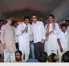 UNION MINISTER OF TOURISM DR. K. CHIRANJEEVI & MINISTER OF STATE FOR SHIPPING & MP. MILIND DEORA IN RALLY AT WORLI.