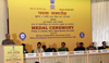 MP.& EX-Union Minister Gurudas Kamat is Awarded Gold Medal at the hands of President of India Pranab Mukherjee at Vigyan Bhavan New Delhi on Occasion Central Minister Sushilkumar Shinde.