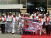 SHIV SENA MLA'S PROTEST AT BUDGET SESSION IN VIDHAN BHAVAN MUMBAI.