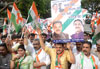 MRCC President Sanjay Nirupam & MLA Nasim Khan during Mumbai Regional Congress Protest Against Rationing Office at Nehru Nagar Kurla.
