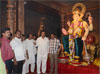 GUARDIAN MINISTER OF MUMBAI JAYANTRAO PATIL FOR GANESH DARSHAN IN SOUTH MUMBAI.