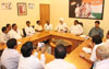 MRCC President Janardan Chandurkar During Party Worker's Meeting at Rajiv Gandhi Bhavan. MRCC President Janardan Chandurkar During Party Worker's Meeting at Rajiv Gandhi Bhavan.