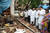 Opposition Leader MLA Radhakrishna Vikhe Patil visit the site of Collapsed Building at Thane & Thakurli.