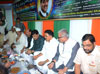 MPCC President Ashok Chavan,MRCC President Sanjay Nirupam & Shetkari Sanghtana President MP Raju Shetty during Ramzan Roza Iftaar Party at Santacruz.